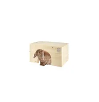Resch mit grossem Tor 40 x 30 x 22 cm - Nagetierart: Zwergkaninchen - Meerschweinchen - Kaninchen - Material: Holz - Tierart: Nager