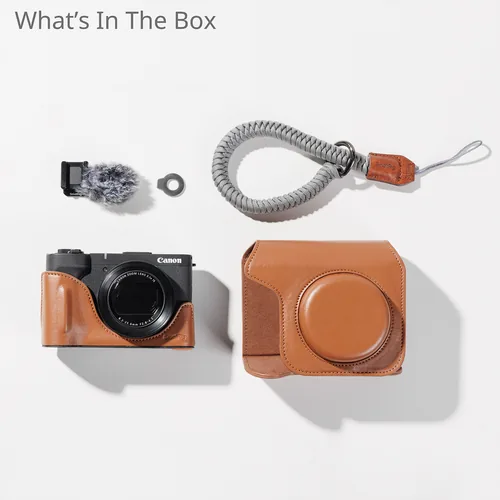 Smallrig Ledertaschen-Set für Canon PowerShot V1 Braun - Tragemöglichkeit: Handriemen - Detailfarbe: Braun - Zusatzfächer: Nein - Bauform Kamera: Digitalkamera - Kamerataschenart: Case