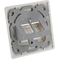 InLine Rahmenset für 2x RJ45 Bu/LSA Einsatz - Keystone SNAP-In - weiß RAL9010