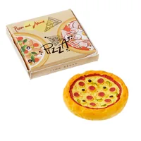 HobbyFun Mini-Lebensmittel Pizza im Karton 3.3 cm - Detailfarbe: Gelb - Material: Polyresin - Verpackungseinheit: 1 Stück - Motiv: Essen - Anlass: Basteln