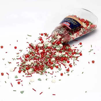 Dr.Oetker Zuckerdekore Streudekor Christmas Party 110 g - Nachhaltigkeit: Nicht angegeben - Packungsgrösse: 110 g - Energiegehalt (in kcal): 402 Kcal - Energiegehalt (in kj): 1708 KJ - Fett: 2.4 g - Davon gesättigte Fettsäuren: 1.6 g