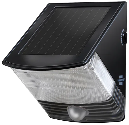 Brennenstuhl Wandleuchte LED SOL 04 Plus B Solar - Dimmbar: nicht dimmbar - Lichtfarbe: Kaltweiss/Tageslichtweiss (KW) - Zusätzliche Ausstattung: Dämmerungssensor - Bewegungssensor - Farbtemperatur Kelvin: 6500 K - Leuchtenfarbe: Schwarz - Lichtausbeute: 