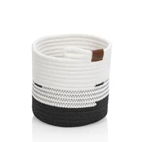 Kela Aufbewahrungskorb Hedda 18 x 17 cm, Schwarz/Weiss - Materialtyp: Textil - Material: Polyester (PES) - Detailfarbe: Weiss - Schwarz - Produkttyp: Aufbewahrungskorb