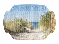 Kleine Wolke Nackenkissen Borkum 32 x 22 cm, Mehrfarbig - Breite: 32 cm - Länge: 22 cm - Detailfarbe: Beige - Hellblau - Grün - Detailmaterial: Polyvinylchlorid (PVC) - Grundmaterial: Kunststoff