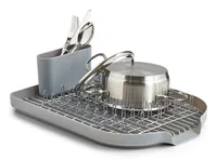 Zeller Present Abtropfgestell 45 x 32 x 13 cm, Metall / Kunststoff, Grau - Tiefe: 45 cm - Breite: 32 cm - Detailfarbe: Grau - Geschirrhalterung: Besteckhalter - Höhe: 13 cm - Produkttyp: Abtropfgestell