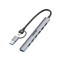 UNITEK H1209AGY01 interface hub USB Type-C 5000 Mbit/s Grey