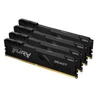 KINGSTON Memory 32GB -  3200MHz -  DDR4 -  CL16 -  DIMM -  Kit of 4 -  FURY Beast -  Black