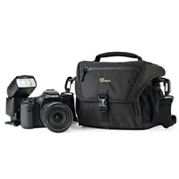 Lowepro Kamera-Tasche Nova 160 AW II Schwarz - Tragemöglichkeit: Handgriff - Schulterriemen - Detailfarbe: Schwarz - Zusatzfächer: Ja - Ausstattung: Zubehörfach - Anzahl Objektive: 2 - Bauform Kamera: Drohne - DSLR - Objektiv
