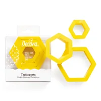 Decora Guetzli-Ausstecher-Set Hexagon, 3 Stück - Materialtyp: Kunststoff - Stehkeks: Keine Angaben - Motiv: Geometrische Figur
