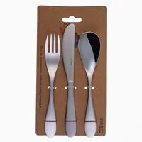 Sola Kinderbesteckset Basic Alpha 3-tlg - Art: Kinderbesteckset - Materialtyp: Metall - Material: Edelstahl 18/10 - Eigenschaften: Keine Eigenschaft - Detailfarbe: Silber matt - Spülmaschinenfest: Ja