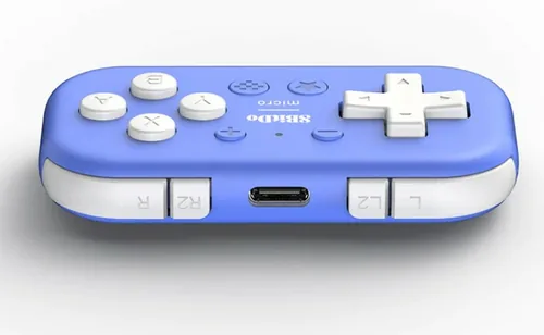 8bitdo Gamepad Micro Wireless Controller NSW2/NSW/Android Blau - Plattform: Android - Nintendo Switch - Nintendo Switch 2 - Nintendo Switch OLED-Modell - Verbindungsmöglichkeiten: Bluetooth - USB Typ-C - Controller Typ: Gamepad - Detailfarbe: Blau