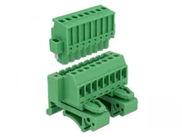 Delock Hutschiene/DIN Rail Terminalblock 8Pin - Detailfarbe: Grün - Montage: DIN-Rail