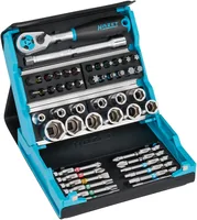 SmartCase Bit-Satz 2200SC-2, 50-teilig (schwarz/blau, 1/4"", mit Umschaltknarre)