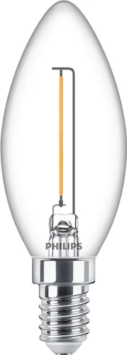 Philips Lampe LEDcla 15W E14 B35 WW CL ND Warmweiss (WW) - Energieeffizienzklasse EnEV 2020: F - Lampensockel: E14 - Farbtemperatur Kelvin: 2700 K - Gesamtleistung: 1.4 W - Dimmbar: nicht dimmbar - Zusätzliche Ausstattung: EyeComfort