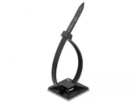 Delock Befestigungssockel 40 x 40 mm mit Kabelbinder L 250 x B 7,2 mm schwarz