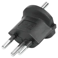 STEFFEN Fixadapter SchuKo Konturenstecker – T12 schwarz - Detailfarbe: Schwarz - Stromanschluss Seite A: T12 - Schalter: Nein - Stromanschluss Seite B: Schuko - Typ: Fixadapter