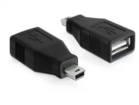 Delock USB 2.0 Adapter USB-A Buchse - USB-MiniB Stecker - USB Standard: 2.0 (480 Mbps) - Winkelstecker: Nein - Steckertyp Seite B: USB-MiniB Stecker - Besondere Eigenschaften: Keine - Steckertyp Seite A: USB-A Buchse