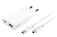 4smarts USB-Wandladegerät PDPlug Slim Duos Weiss - Ladeport Output: 1x 3.0A (USB-C) - Detailfarbe: Weiss - USB Ladeanschluss: 1