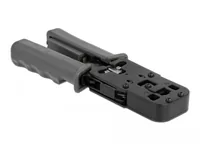 Delock Crimpzange mit Abisolierer und Netzwerktester - Montageart: Crimpzange RJ45 (Litze) - Crimpzange RJ10 (Litze) - Crimpzange RJ11 (Litze) - Crimpzange RJ12 (Litze) - Für Stecker: RJ45 (8 Pol) 8P2C - 8P4C - 8P6C - 8P8C - RJ12 (6 Pol) 6P6C - RJ10 (4 Po