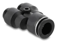 Pneumatik Steckverbinder 2 x 8 mm zu 1 x 12 mm mit Befestigungsloch Y-Form