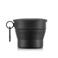Bodum Faltbarer Becher mit Deckel und Karabinerhaken Bistro 0.3 l - Produkttyp: Becher - Material: Silikon - Biologisch abbaubar: Nein - Nachhaltigkeit: Nicht angegeben - Set: Nein - Zusammenklappbar: Ja