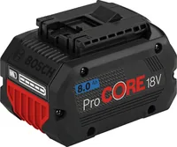 Bosch Professional Akku ProCORE 18 V, 8 Ah - Akkusystem: Bosch Professional 18 V (AMPShare) - Zubehörtyp: Akku - Akkukapazität: 8 Ah - Spannung: 18 V - Kapazität Wattstunden: 144 Wh - Akkutyp: Lithium-Ion (Li-Ion)