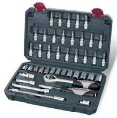 Kraftwerk Steckschlüssel-Set Basic-Line, 1/4, 42-teilig - Schraubenziehertyp: Pozidriv - Phillips - Innensechskant - Schlitz - Torx