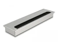 Delock Kabeldurchführung für Tischeinbau mit Bürste 300 x 80 x 28 mm silber