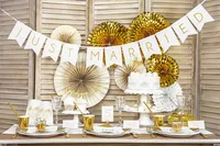 PartyDeco SP33-23-008 paper napkins Gold, White 20 pc(s)