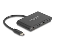 Delock USB-Hub 4 x USB 3.0 Typ-C - Stromversorgung: USB - Anzahl Ports: 4 - Detailfarbe: Schwarz - USB Standard: 3.0/3.1/3.2 Gen 1 (5 Gbps) - USB Anschluss 2 (Endgerät): USB C - USB Anschluss 1 (Quelle): USB C