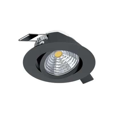 EGLO Leuchten Einbauspot Saliceto 1 Rund 1x 6 W 2700 K, Schwarz - Leuchten Kategorie: Spot - Betriebsart: Netzbetrieb - Lampensockel: LED fest verbaut - Farbtemperatur Kelvin: 2700 K - Gesamtleistung: 6 W - Farbwiedergabeindex CRI: 80