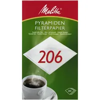 Melitta Filtertüte Pyramiden-Filterpapier 206  200 Stück - Filtergrösse: Keine Angabe - Detailfarbe: Weiss - Verpackungseinheit: 200 Stück