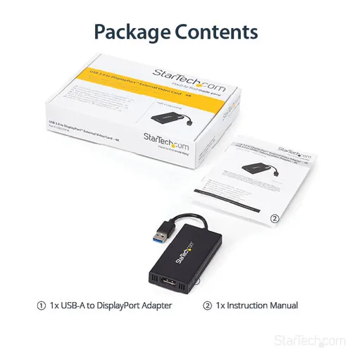 StarTech.com USB 3.0 to DisplayPort Adapter - DisplayLink Certified - 4K 30Hz