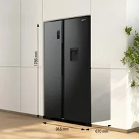 Gorenje NRR9185EABXLWD frigorifero side-by-side Libera installazione 547 L Nero, Acciaio inox