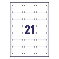 Avery Zweckform Adressetiketten 63.5 x 38.1 mm, 25 Blatt, Weiss - Klebehaftung: Permanent - Drucker Kompatibilität: Inkjet - Anzahl Blatt: 25 × - Papierformat: A4 - Anzahl Etiketten: 525 - Etikettengrösse: 63.5 x 38.1 mm