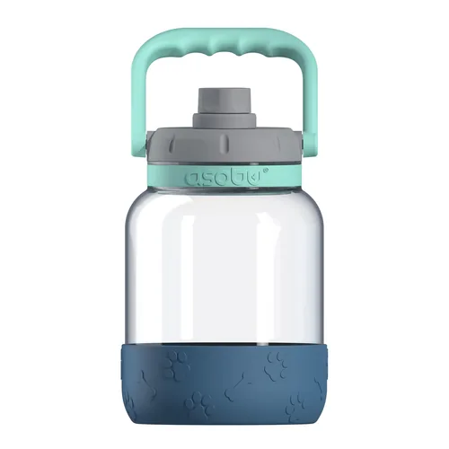 Asobu - The Barkley Dog Bowl - Tritanflasche 1,5 Liter mit Hundenapf blau
