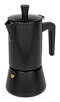 FURBER Espressokocher Chicchi 4 Tassen, Schwarz - Material: Edelstahl - Kompatible Kochfelder: Glaskeramik - Gas - Induktion - Elektro - Detailfarbe: Schwarz - Anzahl Tassen: 4 × - Betriebsart: Manueller Betrieb