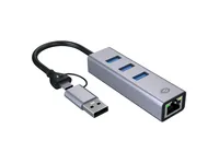 CONCEPTRONIC Adapter USB-C-A3.0->GbE3x-A3.0 5Gbs gr