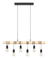 EGLO Leuchten Pendelleuchte TOWNSHEND schwarz, braun exkl. E27 6x60W - Betriebsart: Netzbetrieb - Lampensockel: E27 - Farbtemperatur Kelvin: Je nach Leuchtmittel - Gesamtleistung: 360 W - Farbwiedergabeindex CRI: 0 - Dimmbar: nicht dimmbar