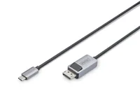 DIGITUS USB 3.2 Anschlusskabel Typ C --> DP St.St. 1m schw.