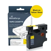 MediaRange Schriftbandka. Komp. Dymo 19mmx7m schwarzgelb