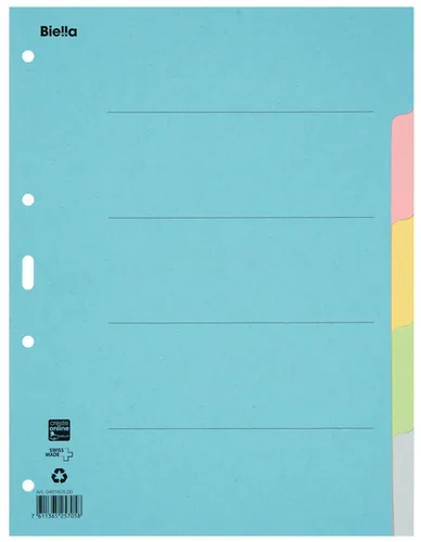Biella 0461405.00 tab index Blank tab index Carton Blue, Green, Grey, Pink, Yellow