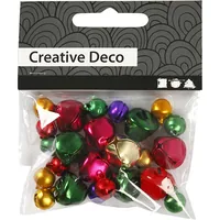 Creativ Company Glöckchen Ø: 10 + 14 mm 24 Stück - Produkttyp Kleinteile: Glöckchen - Detailfarbe: Gold - Grün - Pink - Rot - Violett - Selbstklebend: Nein