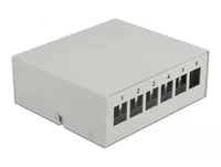 Delock Gehäuse Keystone Patchpanel 6 Port grau - Detailfarbe: Grau - Serie: Keine - E-Nr.: 0 - Schirmung: Ja - Schnittstellen: Keystone - Typ: Gehäuse