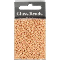 Creativ Company Rocailles-Perlen Glasperlen Pflaume - Packungsgrösse: 1 Stück - Durchmesser: 3 mm - Detailfarbe: Hellorange - Perlenart: Rocailles