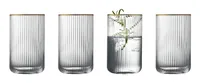 Lyngby Trinkglas Palermo Gold 50 cl, 4 Stück - Glas Typ: Trinkglas - Material: Glas - Detailfarbe: Transparent - Höhe: 13 cm - Volumen: 500 ml