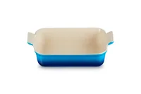 Le Creuset Auflaufform 26 cm, Eckig, Azur - Materialtyp: Keramik - Material: Steingut - Detailfarbe: Azur - Mikrowellenfest: Ja - Spülmaschinenfest: Ja - Set: Nein