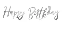 Partydeco Girlande Happy Birthday Silber, 16.5 x 62 cm - Materialtyp: Papier - Material: Papier - Detailfarbe: Silber - Länge: 0.62 m - Motto: Geburtstag