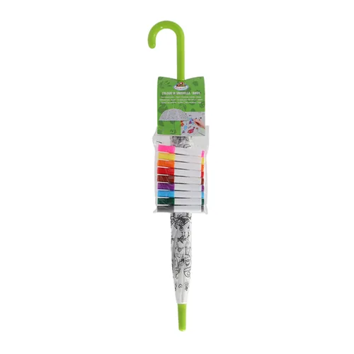 Esschert Design Bastelset Schirm Vögel zum Bemalen Grün/Weiss - Altersempfehlung ab: 3 Jahren - Set: Ja - Produktart: Bastelset