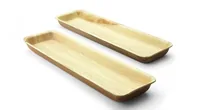 Sier Einweg-Schale Palm 9 x 2.5 x 33 cm, 10 Stück - Produkttyp: Einweg-Schale - Materialtyp: Pflanzliche Faser - Material: Palmblatt - Detailfarbe: Hellbraun - Verpackungseinheit: 10 Stück